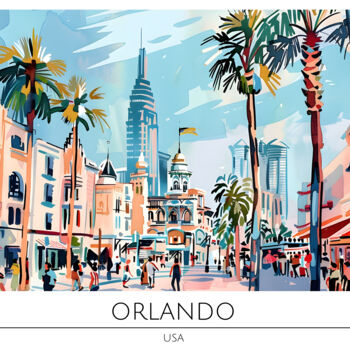 Digital Arts με τίτλο "Orlando's Vibrant C…" από 春宇 关, Αυθεντικά έργα τέχνης, Εικόνα που δημιουργήθηκε με AI Τοποθετήθηκε στ…