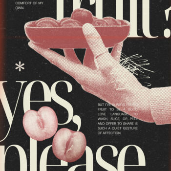 Digitale Kunst getiteld "Fruit Love Language" door Chun Yu Guan, Origineel Kunstwerk, AI gegenereerde afbeelding Gemonteerd…