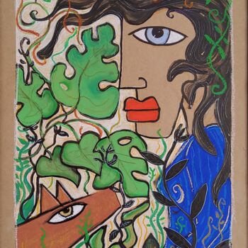 Painting titled "Déméter" by Caroline Cavalier, Original Artwork, Gouache