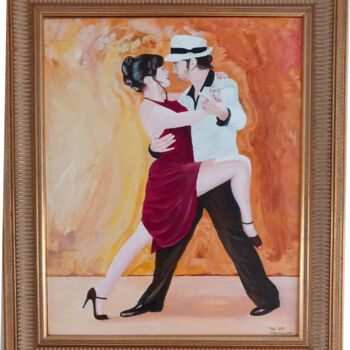 Painting titled "Argentin Tango" by Paul Sullivan, Original Artwork, Acrylic Mounted on Wood Stretcher frame