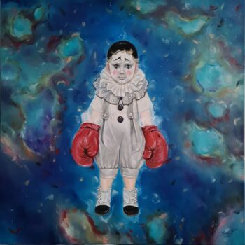 Pittura intitolato "Pierrot: Fighter of…" da Lena Applebaum, Opera d'arte originale, Olio