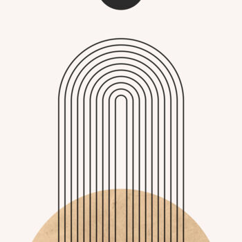 Digitale Kunst mit dem Titel "Minimalist Lines As…" von Chun Yu Guan, Original-Kunstwerk, KI-generiertes Bild Auf Karton mon…