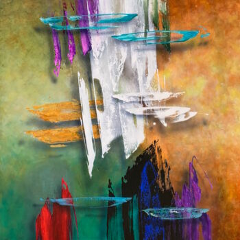 Peinture intitulée "'Insomnia" par Ben J Stack, Œuvre d'art originale, Acrylique