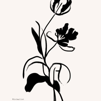 Digitale Kunst getiteld "Elegant Tulip Silho…" door Chun Yu Guan, Origineel Kunstwerk, AI gegenereerde afbeelding Gemonteerd…