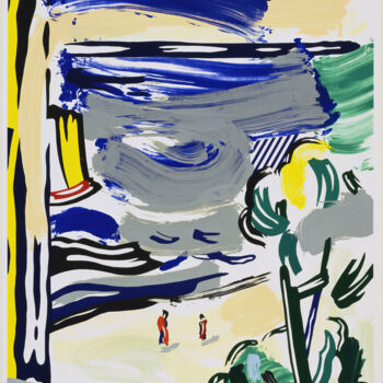 Digital Arts με τίτλο "Abstract Coastal Se…" από 春宇 关, Αυθεντικά έργα τέχνης, Εικόνα που δημιουργήθηκε με AI Τοποθετήθηκε στ…