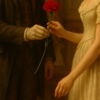 Digitale Kunst mit dem Titel "The Gift" von Alberto Capitani, Original-Kunstwerk, KI-generiertes Bild
