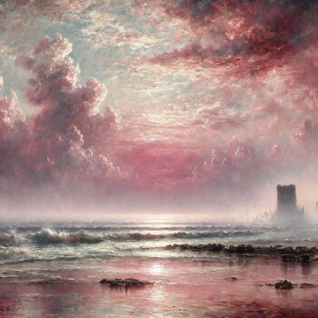 Arte digitale intitolato "::: Rosé Horizon :::" da Kyozai, Opera d'arte originale, Immagine generata dall'IA