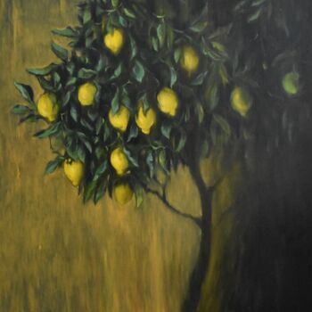 Картина под названием "LEMON TREE" - Grigorii Zulkarniaev, Подлинное произведение искусства, Масло Установлен на Деревянная…