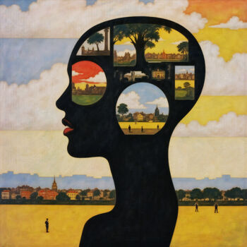 「Inner Landscapes an…」というタイトルのコラージュ Jan Keteleerによって, オリジナルのアートワーク, デジタルコラージュ