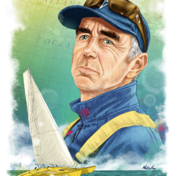 Malerei mit dem Titel "Loïc Peyron" von Nicolas Le Guillou, Original-Kunstwerk, Digitale Malerei Auf Keilrahmen aus Holz mon…