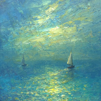 Peinture intitulée "Sea 048" par Dmitry Oleyn, Œuvre d'art originale, Huile Monté sur Châssis en bois