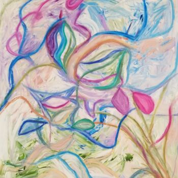 Pintura intitulada "A garden just wakin…" por Johanne Monique Dufour (Monique J Dufour), Obras de arte originais, Acrílico M…
