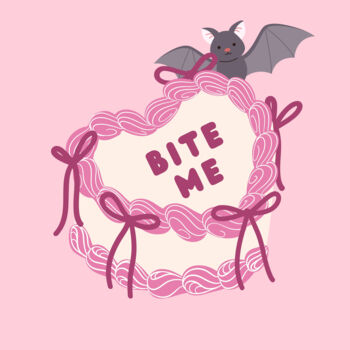 Digitale Kunst mit dem Titel "Sweetly Spooky Bat…" von Chun Yu Guan, Original-Kunstwerk, KI-generiertes Bild Auf Karton mont…