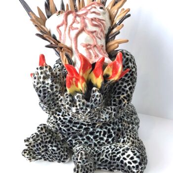 Sculpture intitulée "Flammes" par Julie Lorinet, Œuvre d'art originale, Argile