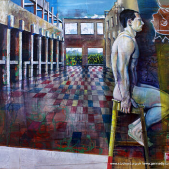 제목이 "The Naked King"인 미술작품 Gennadiy V. Ivanov로, 원작, 기름