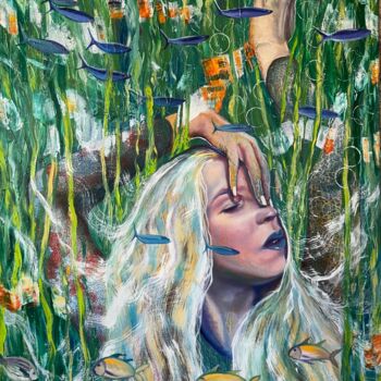 绘画 标题为“Nymph, Swimming wit…” 由Gennadiy V. Ivanov, 原创艺术品, 油