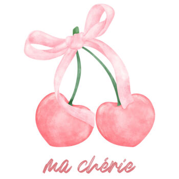 Arts numériques intitulée "Cherries with a Pin…" par Chun Yu Guan, Œuvre d'art originale, Image générée par l'IA Monté sur C…