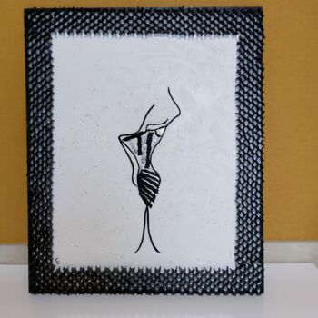 Painting titled "La Femme en Papier" by Frédérique Gouzien, Original Artwork, Acrylic