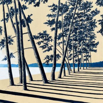 Painting titled "La Forêt d’Armand -…" by Frédéric Cadiou, Original Artwork, Acrylic Mounted on Wood Stretcher frame