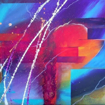Malerei mit dem Titel "Voie lactée intérie…" von Sandrine Engle, Original-Kunstwerk, Acryl Auf Keilrahmen aus Holz montiert