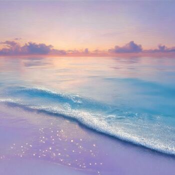 제목이 "Sea sunrise: blue,…"인 디지털 아트 Asnat Unnger로, 원작, 디지털 페인팅