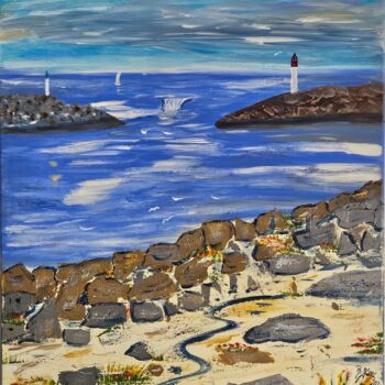 Peinture intitulée "Hafeneinfahrt" par Brigitte Kölli, Œuvre d'art originale, Acrylique