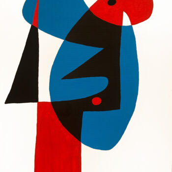 Malerei mit dem Titel "Cara Azul" von Enrique Pichardo, Original-Kunstwerk, Acryl