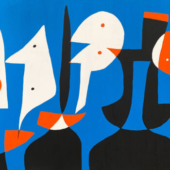 Peinture intitulée "Composición en 4 co…" par Enrique Pichardo, Œuvre d'art originale, Acrylique
