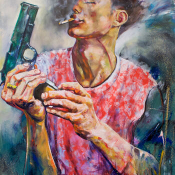 "Joyful dude" başlıklı Tablo Gennadiy V. Ivanov tarafından, Orijinal sanat, Petrol