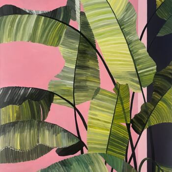 Painting titled "Feuilles" by Olivier Morel Pellen, Original Artwork, Acrylic Mounted on Wood Stretcher frame