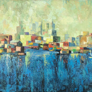 제목이 "Reflections of the…"인 미술작품 Arto Mkrtchyan로, 원작, 기름 나무 들것 프레임에 장착됨