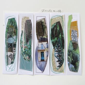 Collages titled "Jardin de ville" by Cécile Morillon, Original Artwork, Collages