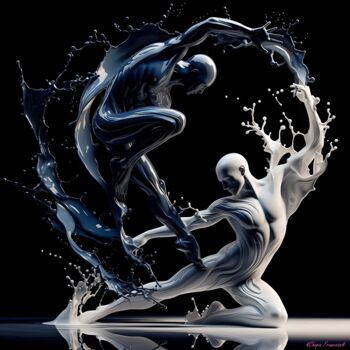 Arts numériques intitulée "Danse abstraite 1" par Francoise Chopin, Œuvre d'art originale, Image générée par l'IA