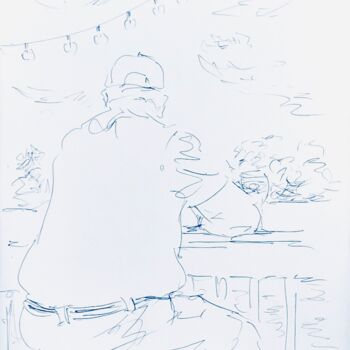 Dessin intitulée "The dock of the bay." par Victoria General, Œuvre d'art originale, Stylo à bille