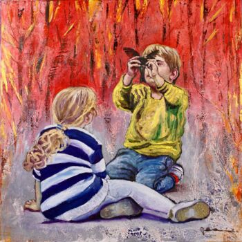 Peinture intitulée "Dad, Why our woods…" par Gennadiy V. Ivanov, Œuvre d'art originale, Huile