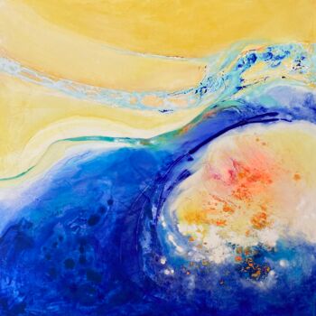 Painting titled "Danse aquatique" by Sonia Di Maccio, Original Artwork, Acrylic Mounted on Wood Stretcher frame