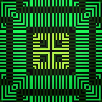 Pintura titulada "AXĒS-14156" por Kris Kim, Obra de arte original, Acrílico