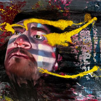 Painting titled "Explosion / self po…" by Gennadiy V. Ivanov, Original Artwork, Oil