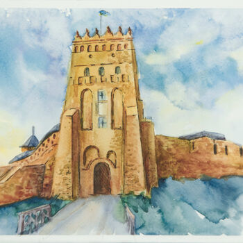 제목이 "Lutsk Castle (Lubar…"인 미술작품 Olha Tielushkina로, 원작, 수채화