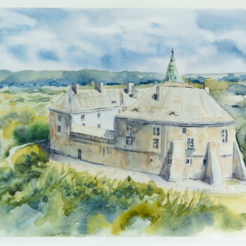 제목이 "Olesko Castle"인 미술작품 Olha Tielushkina로, 원작, 수채화