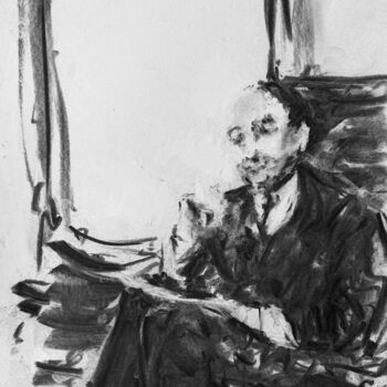 Dessin intitulée "Train ride companio…" par Victoria General, Œuvre d'art originale, Fusain