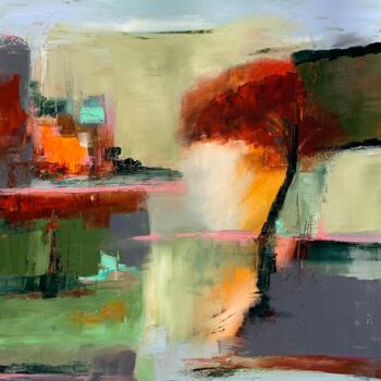 Painting titled "Les traces font rêv…" by Christelle Veron Cherbonnier, Original Artwork, Acrylic Mounted on Wood Stretcher…