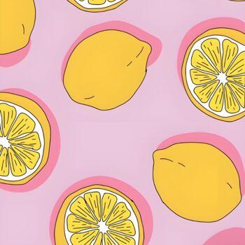 数字艺术 标题为“Lemon Delight - Cit…” 由春宇 关, 原创艺术品, AI生成的图像 安装在纸板上