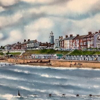 Ζωγραφική με τίτλο "Southwold" από Darrencareyart Darren Carey, Αυθεντικά έργα τέχνης, Ακουαρέλα Τοποθετήθηκε στο Χαρτόνι