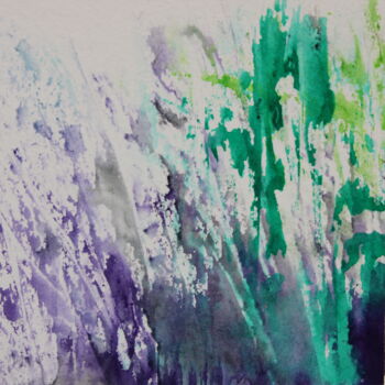 Painting titled "Les Herbes Folles I…" by Vinet-Larente, Original Artwork, Ink Mounted on Wood Panel