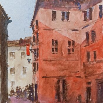 Painting titled "When The Afternoon…" by Leo Budhi, Original Artwork, Watercolor