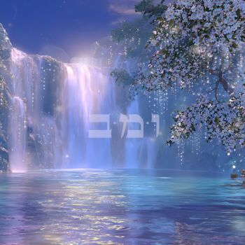 Digitale Kunst getiteld "Living Water. Awake…" door Asnat Unnger, Origineel Kunstwerk, Digitaal Schilderwerk
