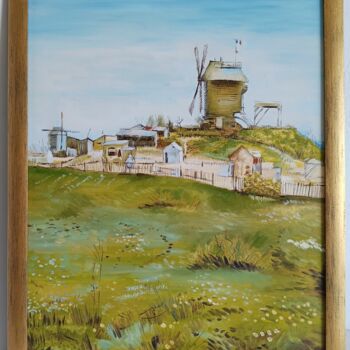 제목이 "Le Moulin de la Gal…"인 미술작품 Olesya Ermolaeva로, 원작, 기름 나무 들것 프레임에 장착됨