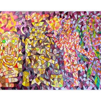 Pittura intitolato "Evening, 2x3 m, Lar…" da Petro Boyko, Opera d'arte originale, Olio Montato su Telaio per barella in legno