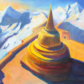 绘画 标题为“Shambhala Mountains…” 由Rimma Mantika, 原创艺术品, 油